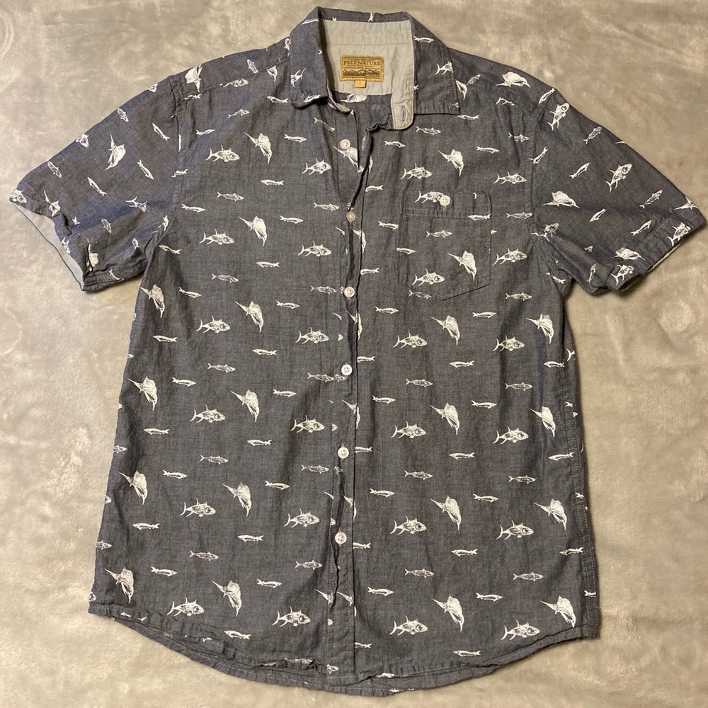 Free Nature fish button up shirt!